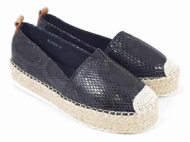 Espadrile dama negre croco Teodora